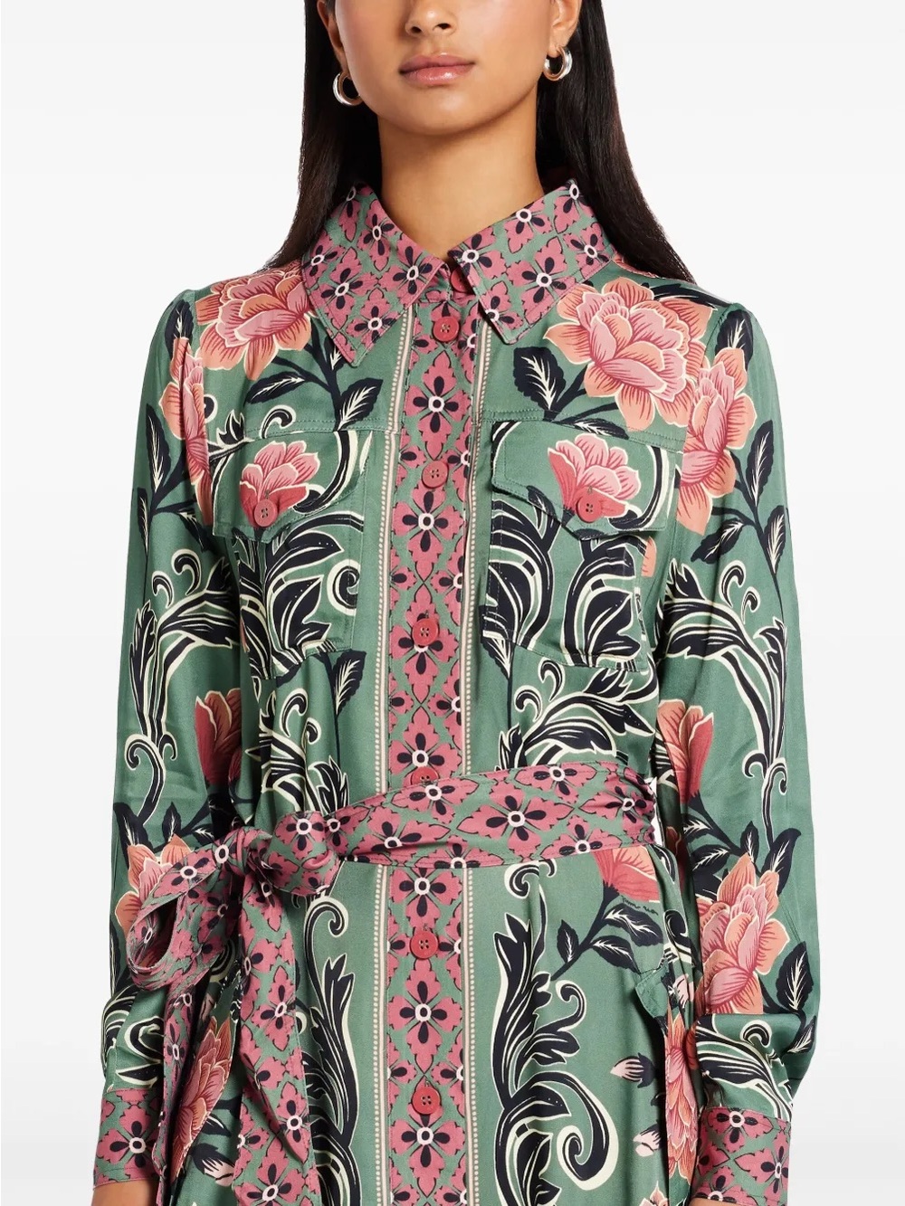 Farm Rio: Arabesque Floral Green Midi Dress